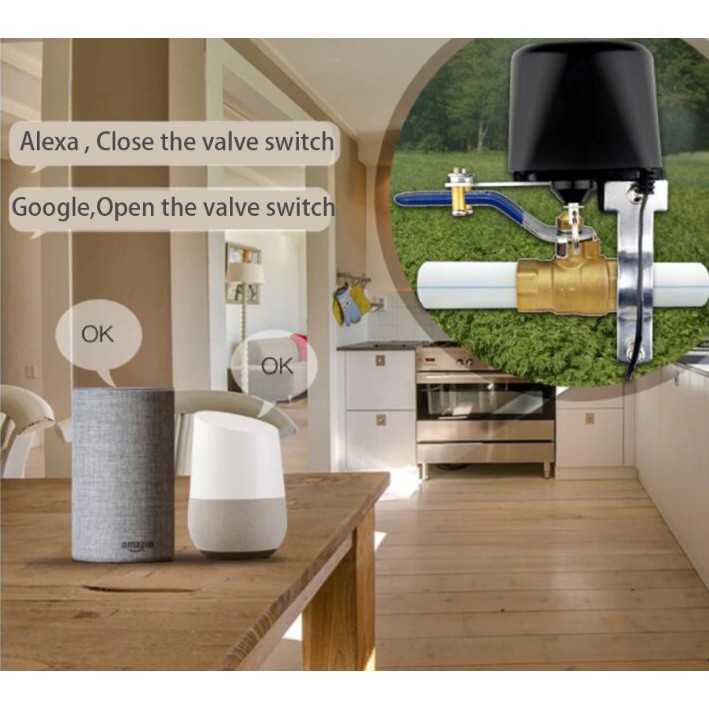 Bộ Đóng Mở Van Nước Tay Gạt Wifi Tuya WVN1