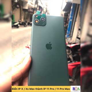 Miếng dán lưng biến IP X , Xs Max thành IP 11 Pro , Pro Max nhám mờ chống bám vân tay , chống sốc