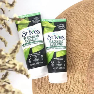 (Hàng Mỹ) Tẩy da chết trà xanh sạch mụn đầu đen St. Ives blackhead clearing green tea scrub
