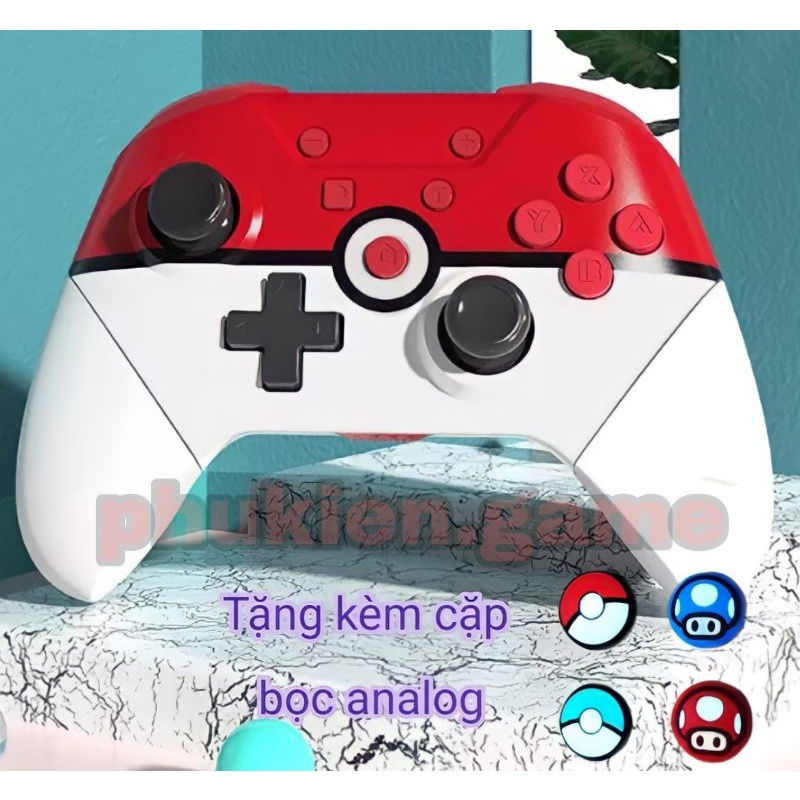 Tay cầm Nintendo Switch pro controller hãng AOLION - Full tính năng WAKE UP, NFC, TURBO, tặng kèm cặp núm