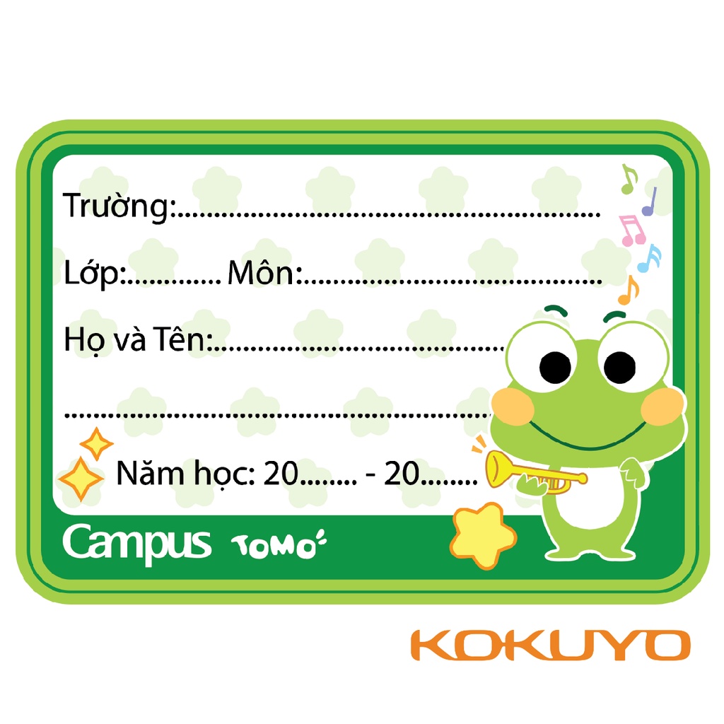 Nhãn Vở Tomo NT-TOM12 Dễ Thương Campus