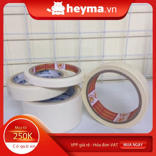 Băng dính giấy cuộn dày,băng keo giấy dài 18met ٩۶