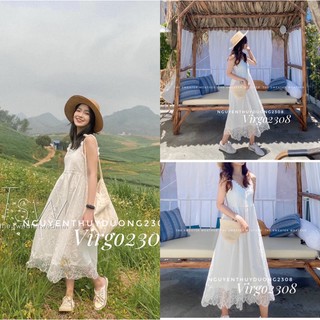 Váy 2 dây babydoll thô ren Ulzzang
