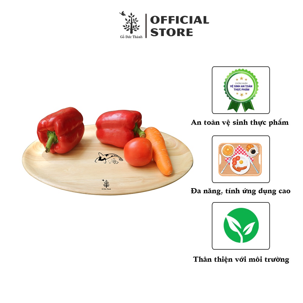 Đĩa khay gỗ Oval size trung 30cm | Gỗ Đức Thành 27131 | Đựng Đồ Ăn | Trang Trí | Chụp Hình | Decor