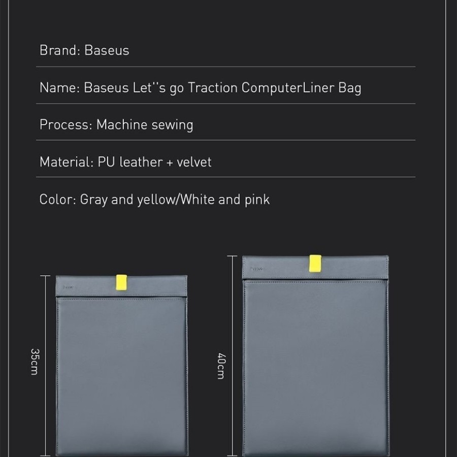 [Chính Hãng - Sẵn] Túi da PU 2 lớp cao cấp chống thấm, trầy xước Baseus Let''s Go Traction Computer Liner Bag_ LV742-13