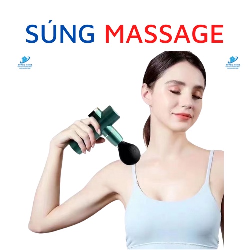 [BH 6 THÁNG] Súng Massage cầm tay - súng mát xa trị nhức mỏi vai gáy, giảm căng cơ nhiều cấp độ , pin sạc - MÀU BẠC