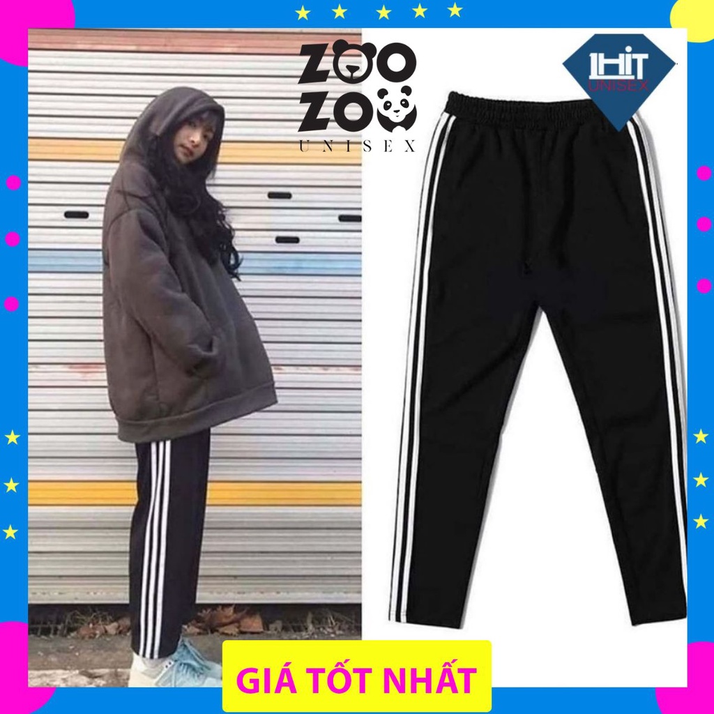 Quần 3 SỌC SUÔNG Unisex màu đen 1hit_unisex