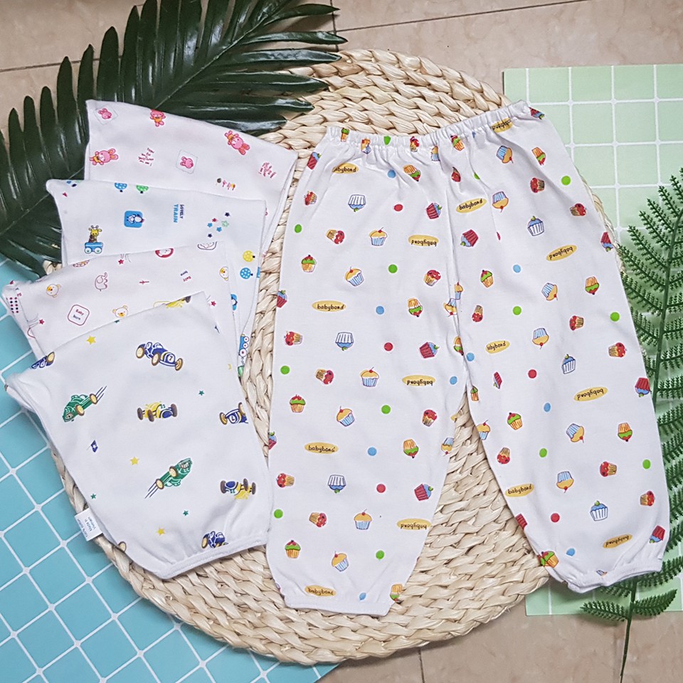 Quần Dài Sơ Sinh Chất Cotton Baby Born Hoa Nhiều Họa Tiết Cho Bé