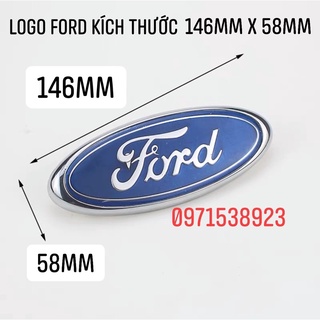 logo FORD kích thước 146mm x 58mm dán đầu hoặc đuôi xe FORD