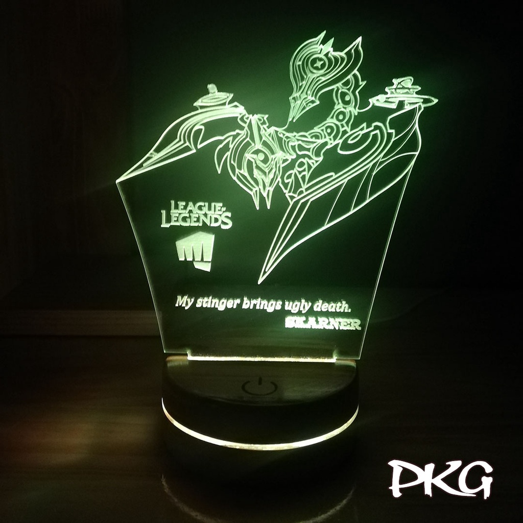 Đèn Ngủ Led 3D tướng SKARNER CUNG BỌ CẠP LMHT nháy sáng 16 màu cảm ứng điều khiển từ xa