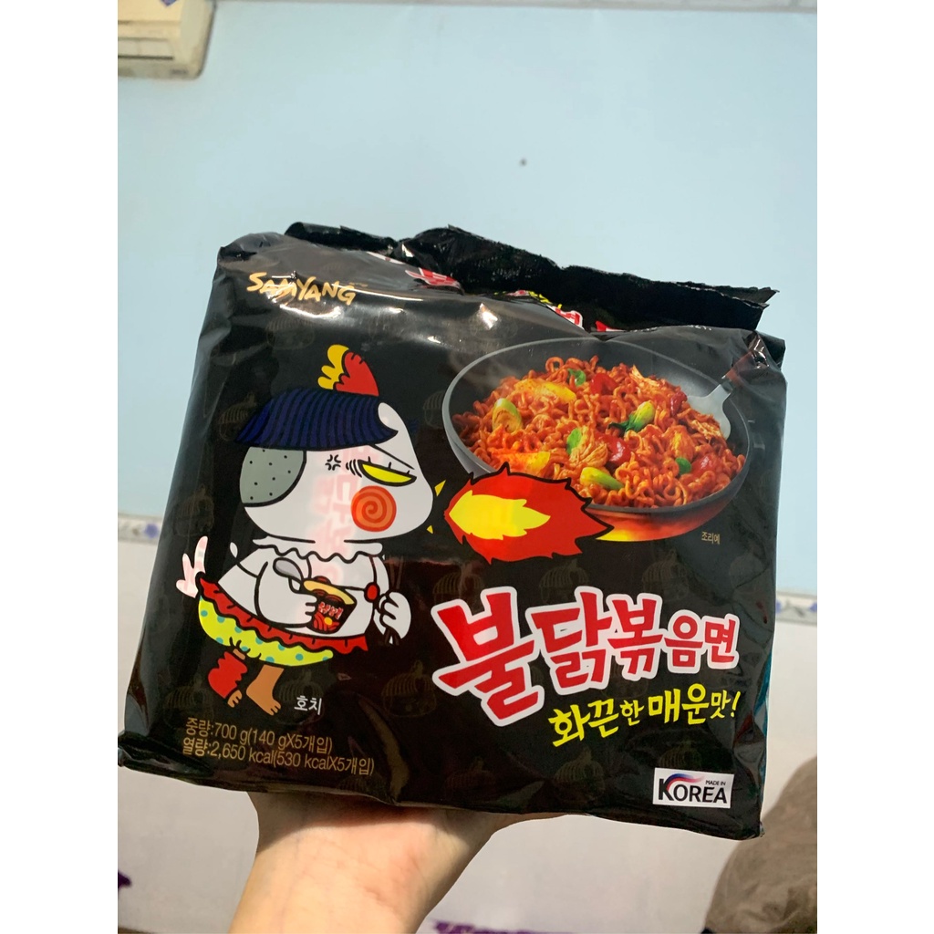 (ComBo 5 gói)Mì Gà Cay Khô Vị Truyền Thống Samyang (140g) của Hàn Quốc.