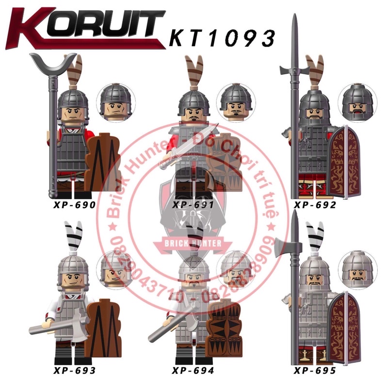 Koruit KT1093 Army đồ chơi lắp ráp mô hình minifigures binh lính trang bị giáp trụ thời nhà Hán