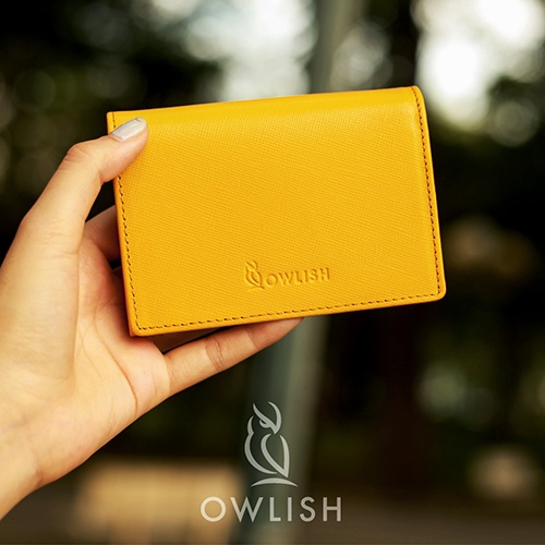 Ví nữ mini da bò thật 100% Owlish - Màu Vàng (Lemon Yellow)