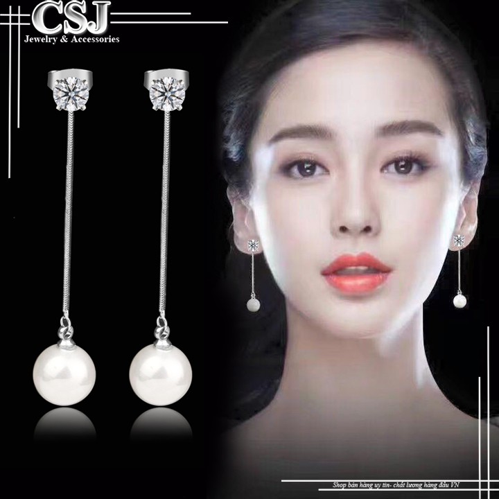 BÔNG TAI NỮ INOX TÒN TEN NGỌC TRAI SANG TRỌNG BT324 - tặng hộp đựng xinh xắn