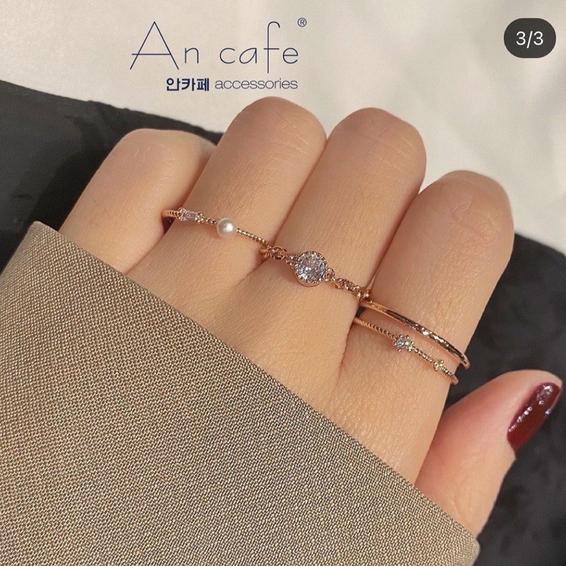 Nhẫn nữ , trơn, đôi, đính đá, thời trang, hàn quốc