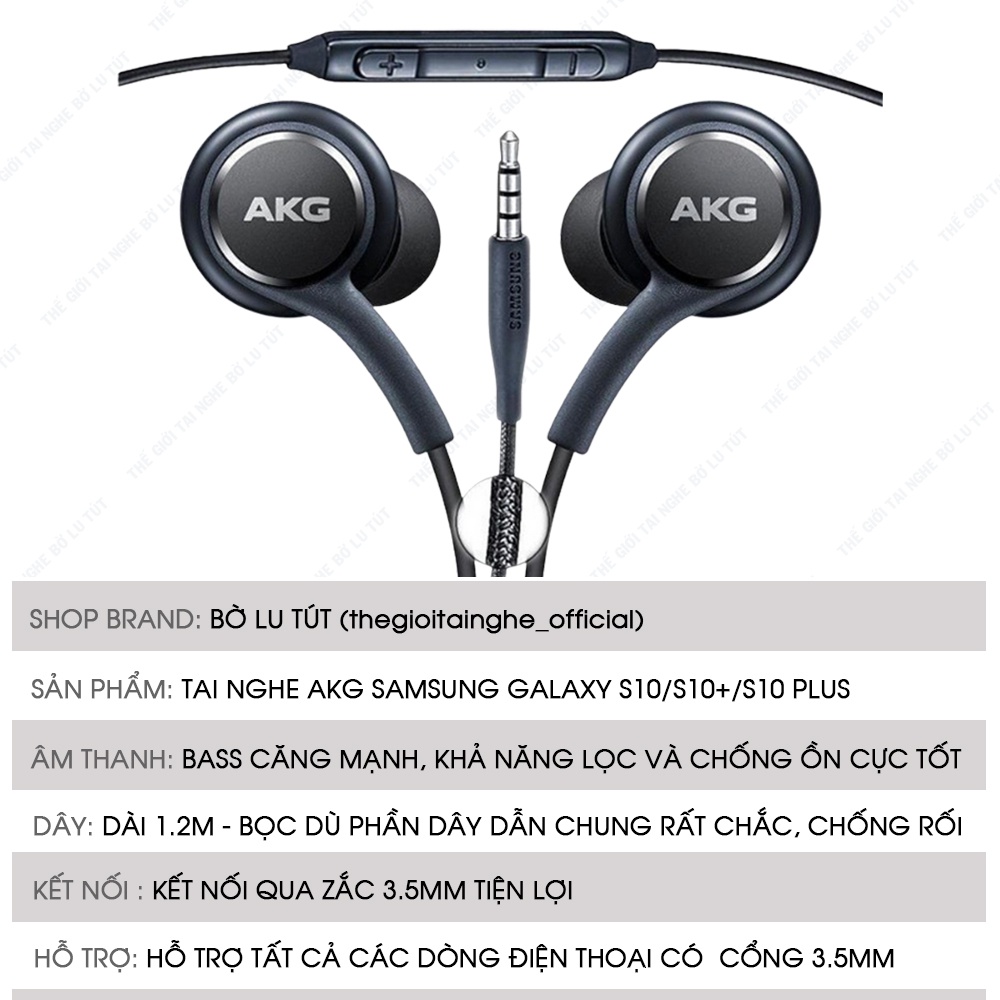 Tai nghe Samsung AKG S10/s10+/S10plus zin nguyên seal kèm núm phụ nhét tai âm thanh trung thực cao bảo hanh 1 đổi 1