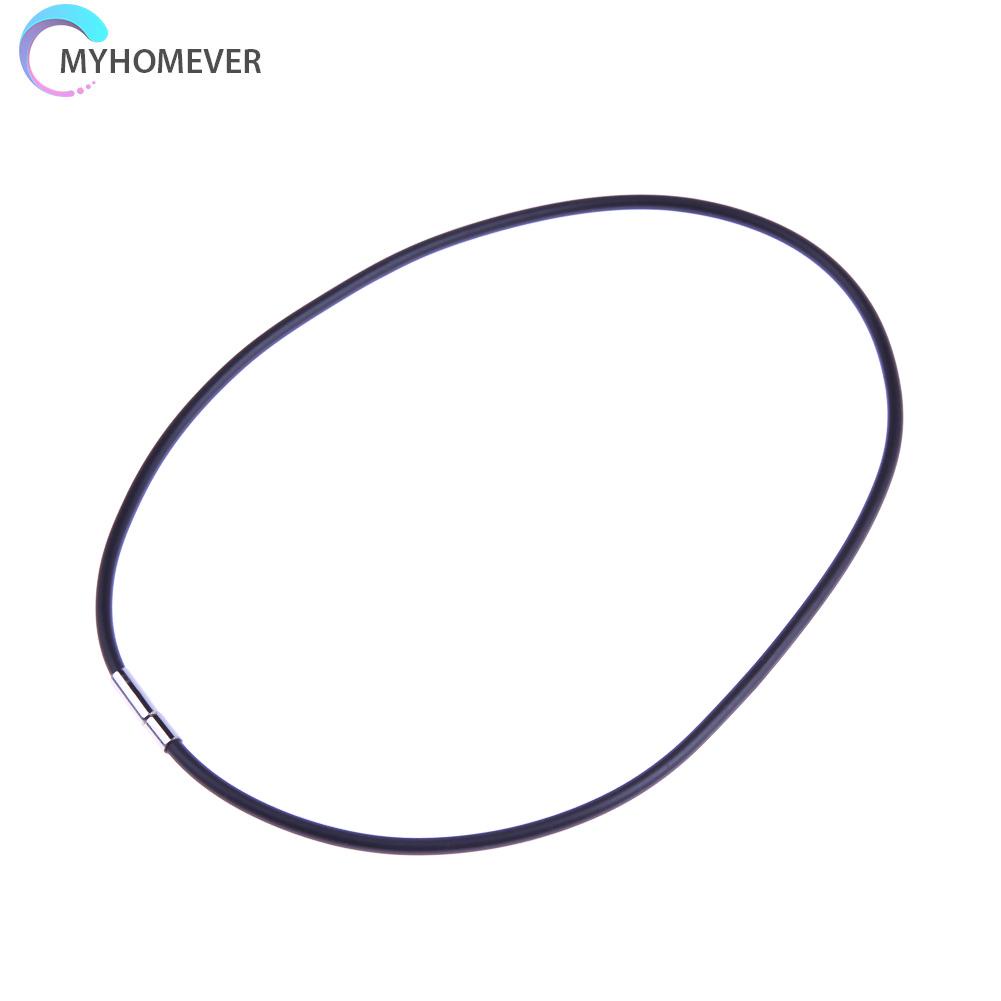 Vòng cổ choker bằng cao su đen 3mm 16/18/24inch cho nam nữ