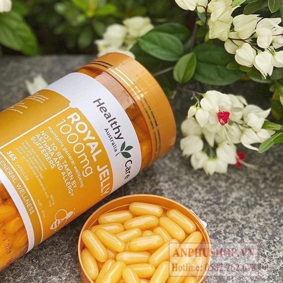 ( Hàng chính hãng) Sữa ong chúa Úc Healthy Care Royal Jelly 1000mg 365 viên - Bồi bổ cơ thể, làm dẹp da