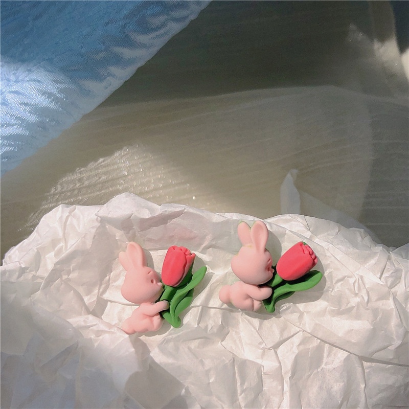 Khuyên Tai Nhựa Resin Kiểu Dáng Hoạt Hình Dễ Thương Cho Nữ