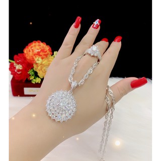 Dây chuyền nữ mặt xoàn xi dát bạch kim cao cấp