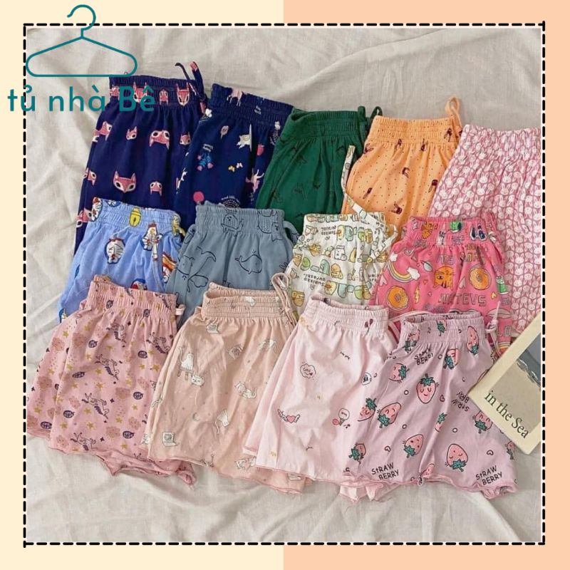 [CHỌN MẪU] Quần đùi nữ mặc nhà cotton siêu mát, họa tiết cute, nhiều hình, freesize 35-60kg