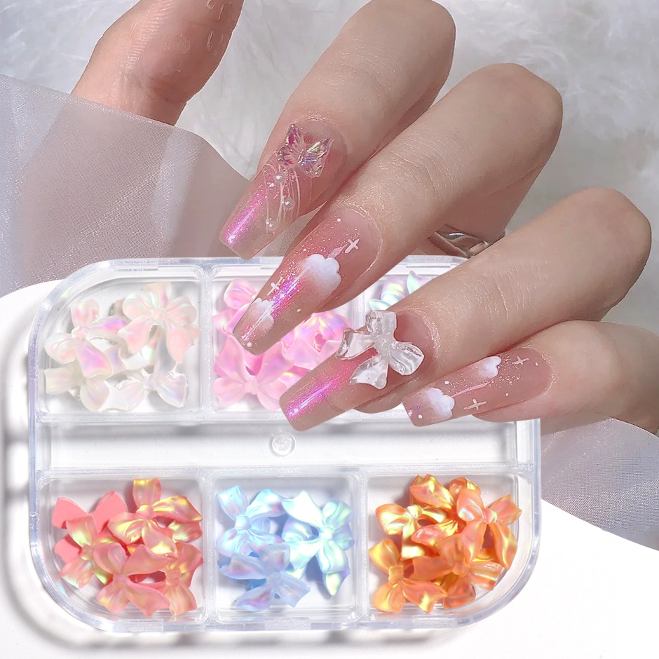 Phụ Kiện Trang Trí Móng Tay Hình Bướm 3D Bằng Nhựa Resin Thời Trang Nhật Bản DIY