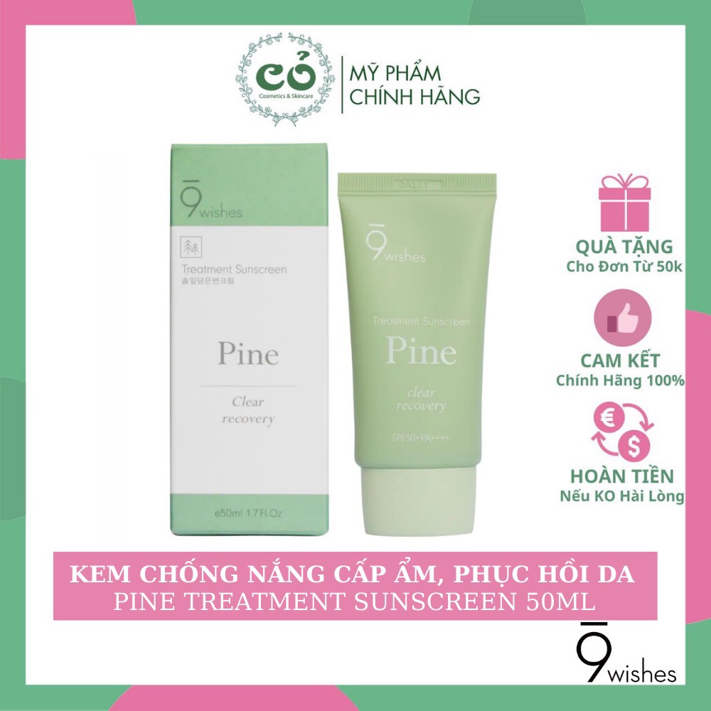 Kem Chống Nắng 9 WISHES Thanh Lọc Và Phục Hồi Da 9 WISHES PINE TREATMENT SUNSCREEN 50ml