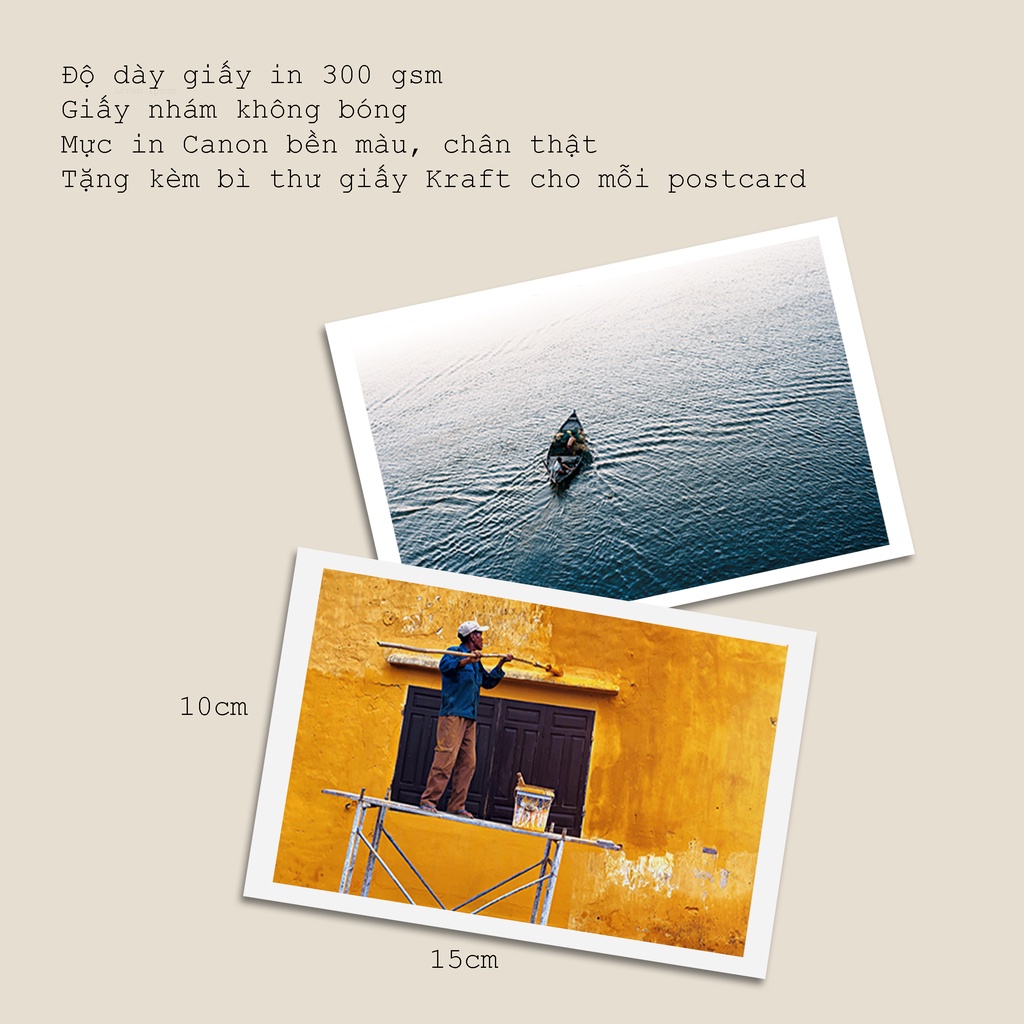 Postcard, Thiệp trang trí, quà tặng lựu niệm chủ đề  Việt Nam - P5, Tặng kèm bì thư giấy Kraft