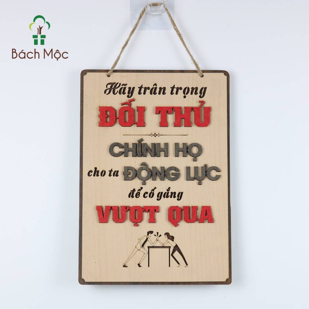 [Mã BMBAU50 giảm 7% đơn 99K] Bảng Gỗ Khẩu Hiệu Treo Tường BÁCH MỘC Nhiều Mẫu Trang Trí Phòng Học, Bàn Làm Việc