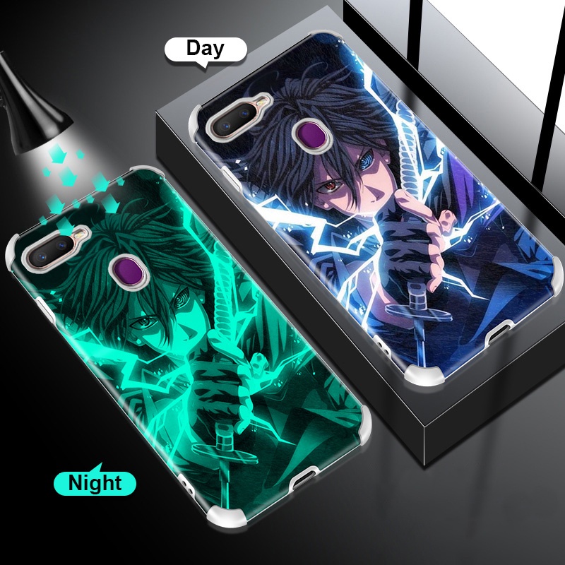 Anime Naruso Sasuke Luminous Soft Case A5s A15 A15s A7 A12 A5 2020 A9 2020 A3s A12e Realme C1 F11 F5 Reno3 Creative Fashion Casing Glow in the Dark