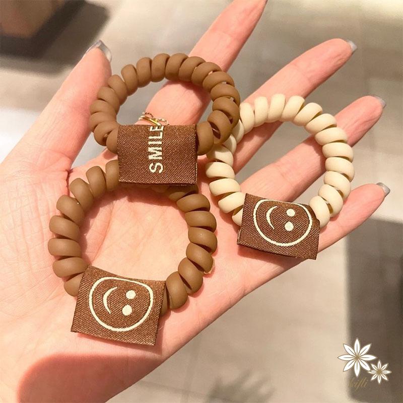 Dây Thun Cột Tóc Xoắn Ốc Hình Mặt Cười Đơn Giản 2022 Dành Cho Nữ