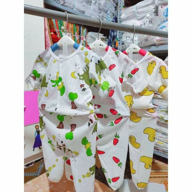 Bộ cotton giấy dài tay khuya giữa cho bé