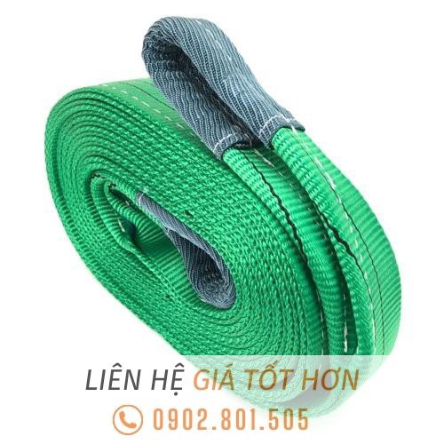 Dây Cáp Vải Cẩu Hàng 2 Tấn, Hệ số 5:1, Dài 1-10 Mét, 2 đầu mắt, bản 50mm