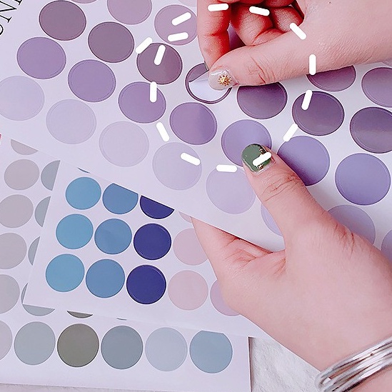 Sticker Chấm Tròn trang trí sổ planner Bullet journal họa tiết chấm tròn nhiều màu sắc