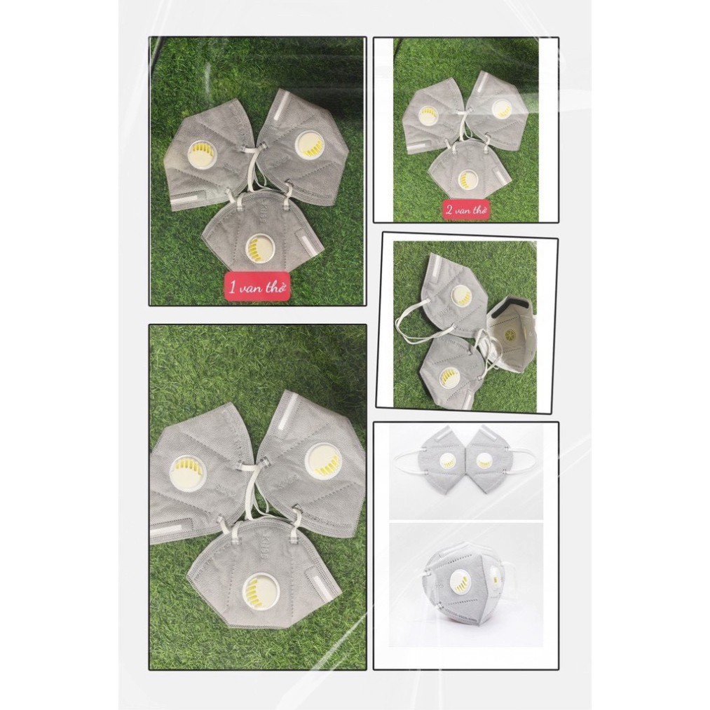 Khẩu Trang KN95 Có Van Thở 6 Lớp Than Hoạt Tính Chống Bụi Mịn - Lẻ 1 Chiếc (KT01)