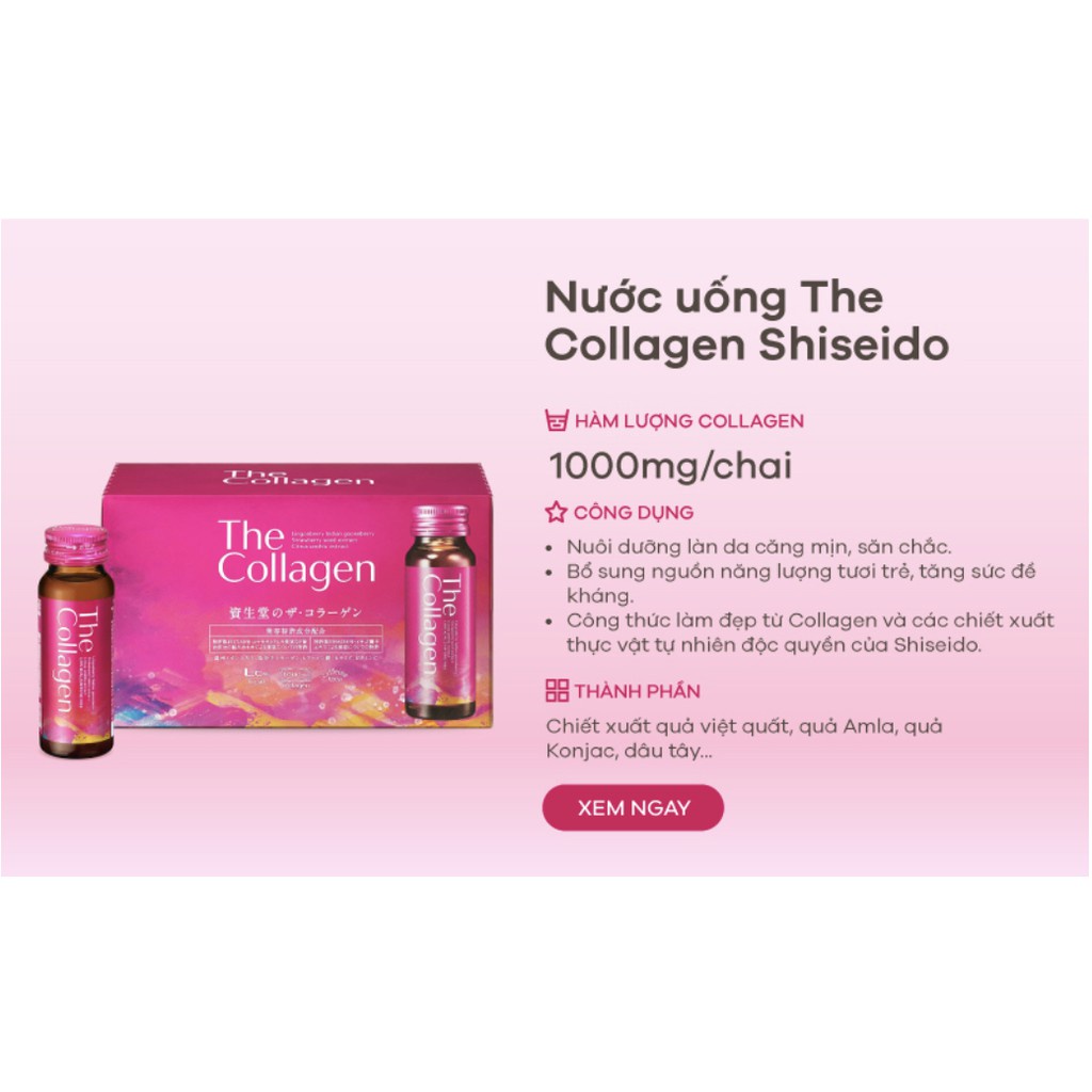 Collagen Shiseido Nhật Bản 50ml/lọ dạng nước uống trắng da