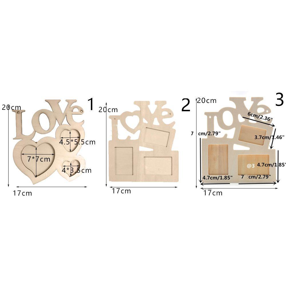 Khung Ảnh Gỗ Hình Trái Tim Tình Yêu Thời Trang 3 Trong 1 DIY