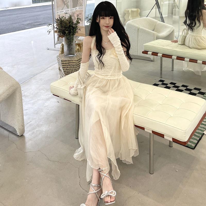 Đầm Dài Màu Trắng Trơn Phong Cách Mới Quyến Rũ Dễ Phối Đồ 2022