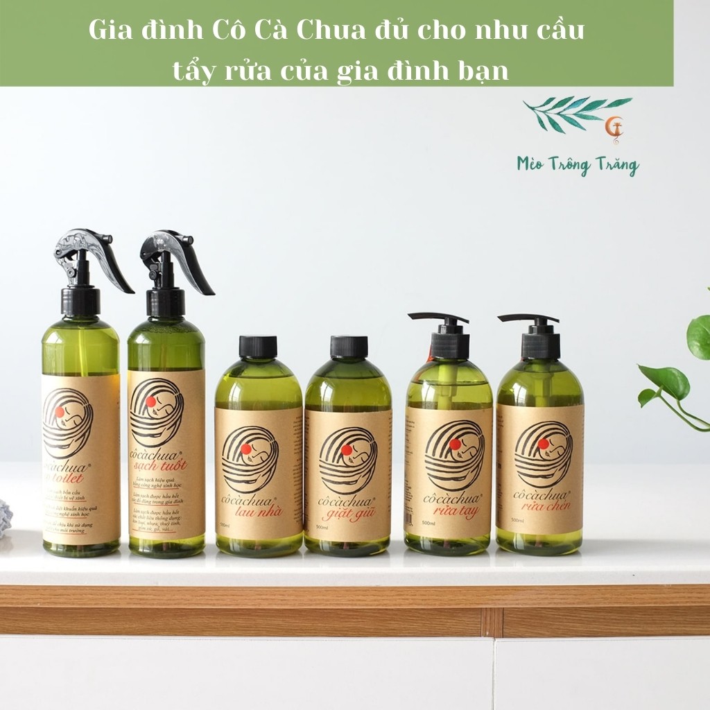 Nước rửa chén bát CÔ CÀ CHUA lên men sinh học sạch dầu mỡ diệt khuẩn khử mùi giữ bóng lớp men sứ cho da nhạy cảm 500ml