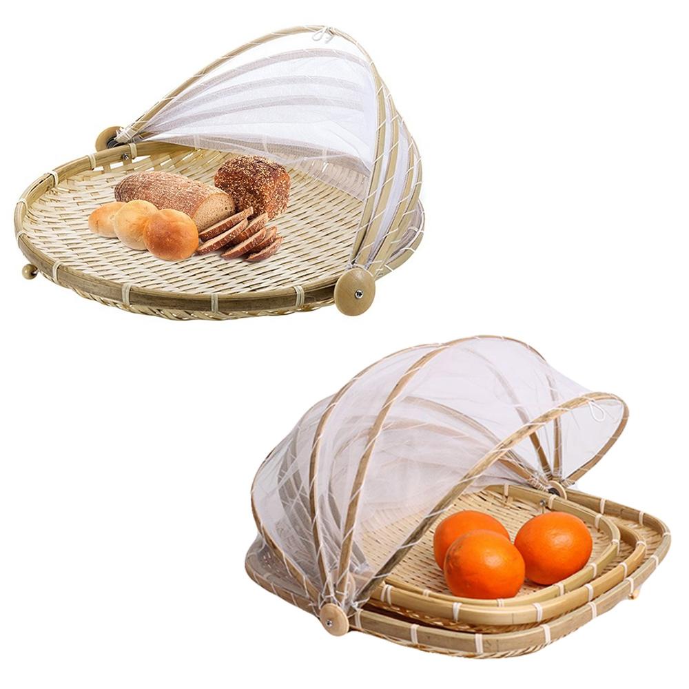 Augustine Vỏ Bọc Đĩa Đựng Thức Ăn / Bánh Mì Dệt Chống Ruồi Muỗi Tiện Dụng Cho Gia Đ