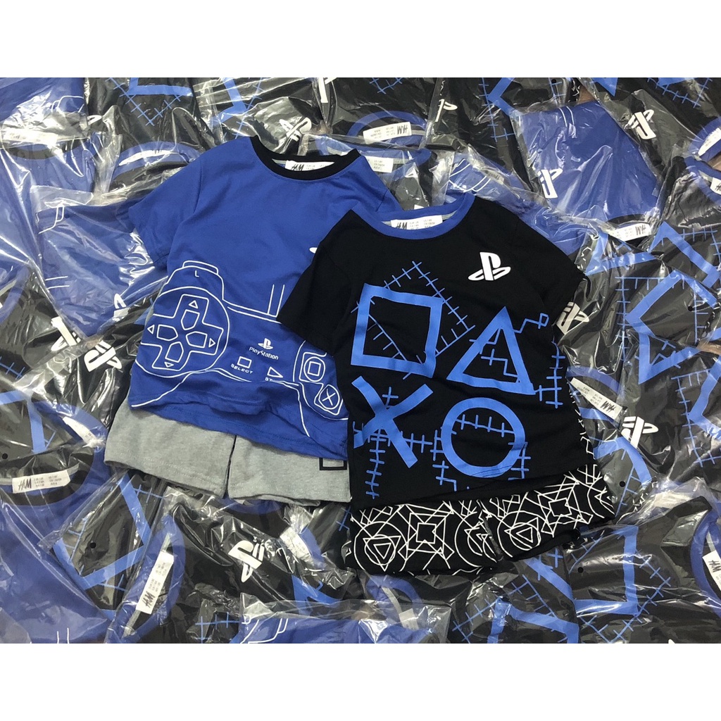 Set 2 bộ cotton hoạ tiết khối ziczac cá tính, combo 2 bộ cotton bé trai mềm mát