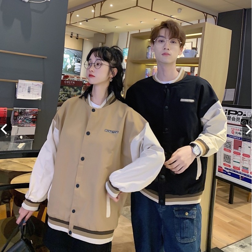 Áo Khoác Bóng Chày Ulzzang  ⚡ Áo Bomber Kaki Oversized Nam Nữ Unisex- Trẻ Trung Năng Động - Cúc Bấm