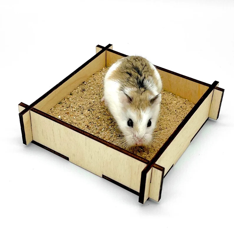 Khay Gỗ #24 Đựng Cát Vệ Sinh Cho Chuột Hamster
