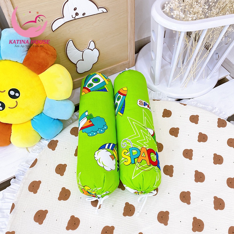 Cặp gối ôm trẻ em dài 50cm, vải Thắng Lợi mềm êm mát, thấm hút mồ hôi tốt, phù hợp cho bé dưới 1 tuổi