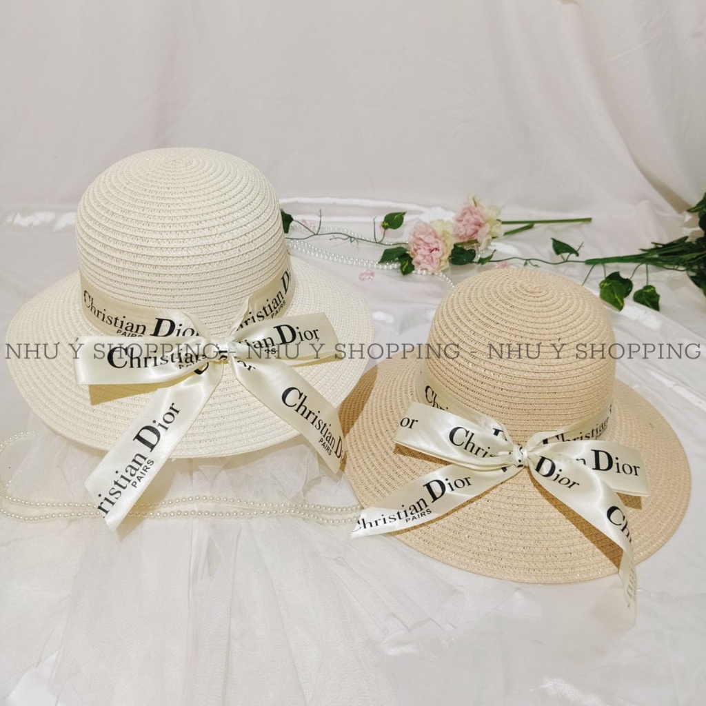 Nón cói mũ cói mềm đi biển cho nữ vành nhỏ nơ in chữ siêu sành điệu-q12m thắt nơ do