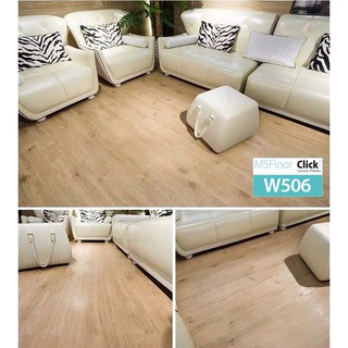 Tấm sàn nhựa giả gỗ bóc dán chống thấm chống trầy có sẵn keo W506 (7 tấm)