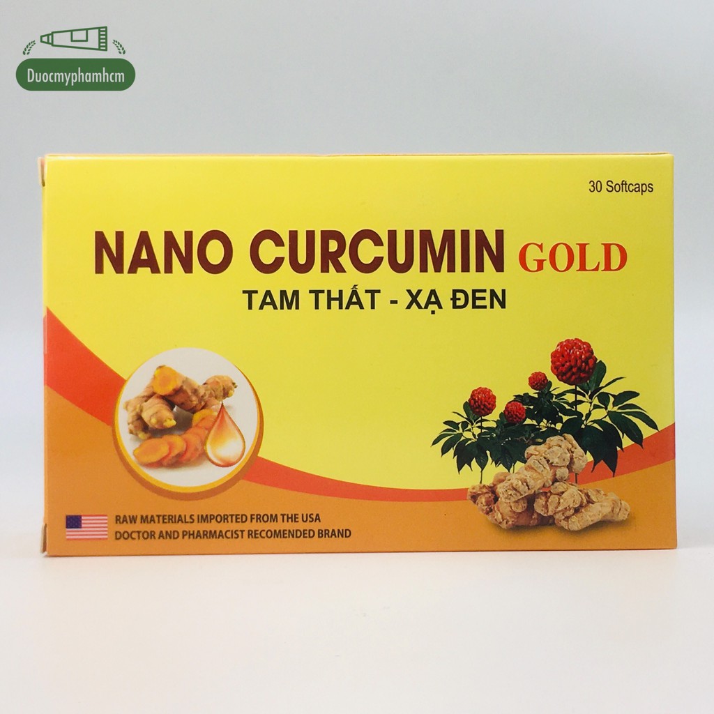 Nano Curcumin GOLD Kèm Tinh Chất Tam Thất Xạ Đen - Hộp 30 viên