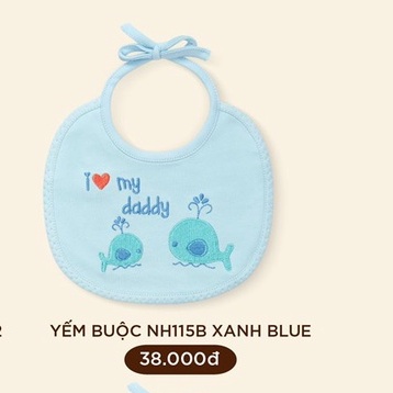 Yếm ăn Lullaby cotton cao cấp đính cúc, cột dây dễ dùng tiện ích cho bé trai bé gái NH97B NH116B