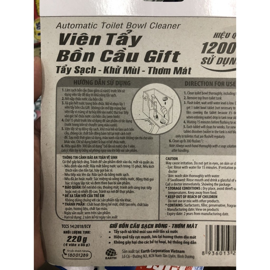VIÊN TẨY BỒN CẦU GIFT