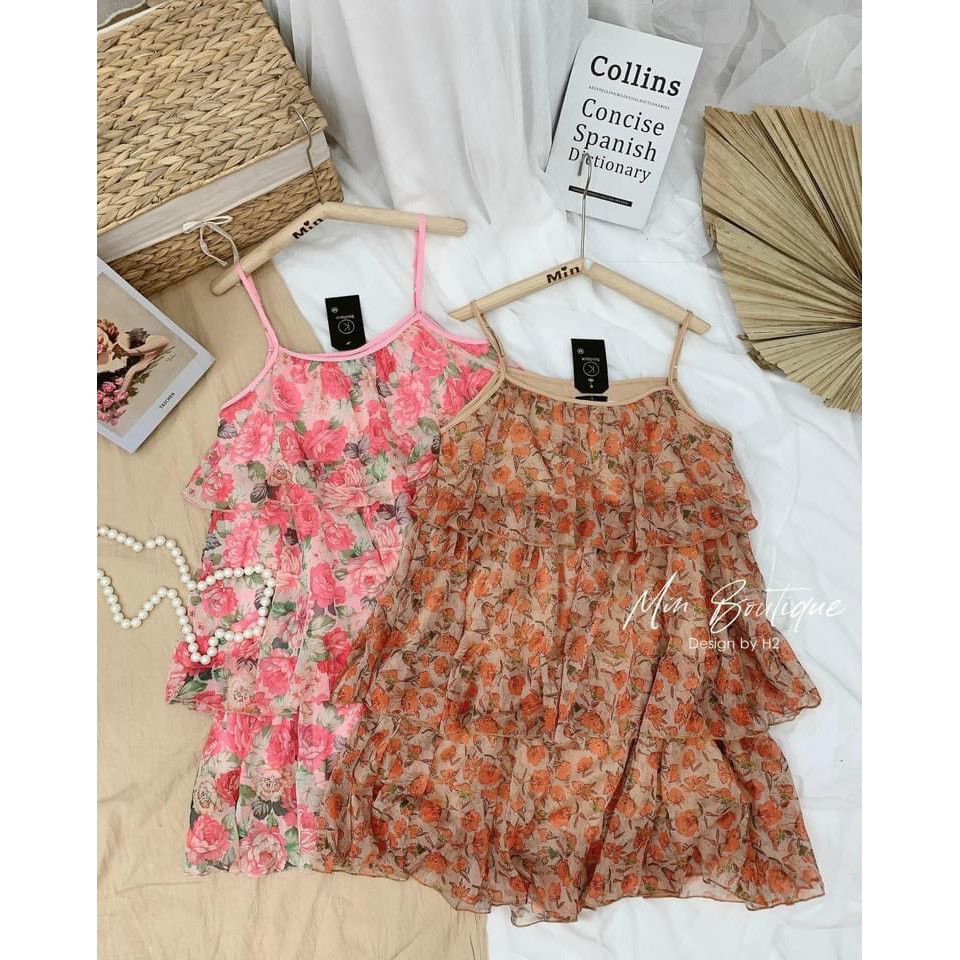 Váy 2 Dây Xòe Tầng Hoa Nhí | BigBuy360 - bigbuy360.vn